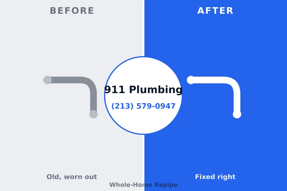 Before and after: plumbing company Wilder, VT